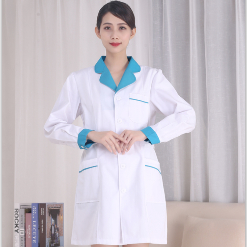 Weiße Krankenschwesteruniforme – Medical Lab Logo Bewertung und Preis