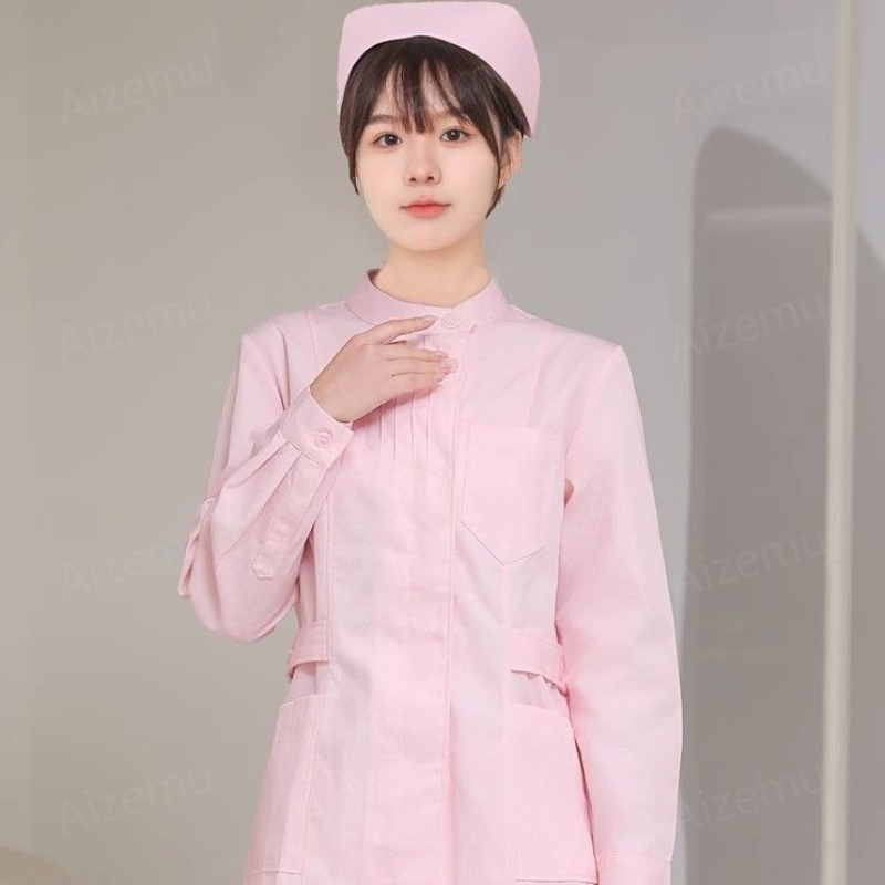 Rosa Langarm-Krankenschwesteru – Medical Lab Logo Bewertung und Preis